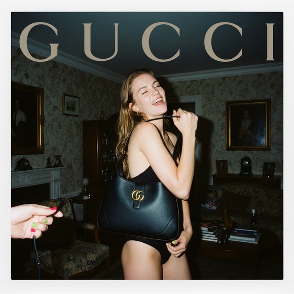 Gucci Aphrodite Medium Shoulder Bag – Black Goatskin Leather - Picture 2 of 16